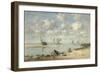 Washerwoman Near Trouville, c.1872-6-Eugene Louis Boudin-Framed Giclee Print