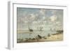 Washerwoman Near Trouville, c.1872-6-Eugene Louis Boudin-Framed Giclee Print