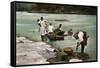 Washerwomen, Charges River, Panama, Early 20th Century-null-Framed Stretched Canvas