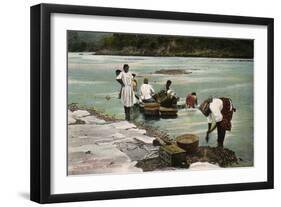 Washerwomen, Charges River, Panama, Early 20th Century-null-Framed Giclee Print