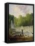 Washerwomen in a Park-Hubert Robert-Framed Stretched Canvas
