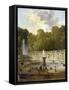 Washerwomen in a Park-Hubert Robert-Framed Stretched Canvas