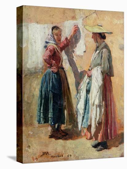 Washerwomen in Antibes, 1869-Jean-Louis Ernest Meissonier-Stretched Canvas