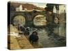 Washerwomen in the Morning at Quimperle, 1902-Fritz Thaulow-Stretched Canvas