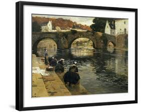 Washerwomen in the Morning at Quimperle, 1902-Fritz Thaulow-Framed Giclee Print