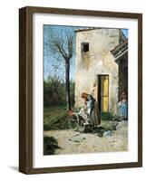 Washerwomen Near Florence, 1862-Silvestro Lega-Framed Giclee Print