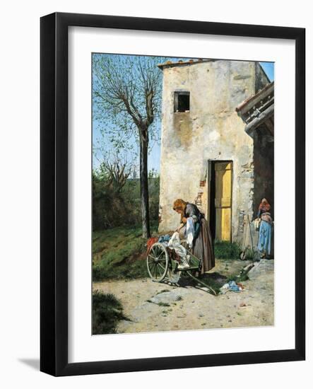 Washerwomen Near Florence, 1862-Silvestro Lega-Framed Giclee Print