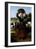 Washerwomen of Fouesnant-William Adolphe Bouguereau-Framed Art Print