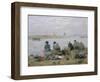 Washerwomen on Banks of Touques River Near Trouville-Eugène Boudin-Framed Giclee Print