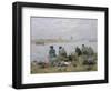 Washerwomen on Banks of Touques River Near Trouville-Eugène Boudin-Framed Giclee Print