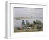 Washerwomen on Banks of Touques River Near Trouville-Eugène Boudin-Framed Giclee Print