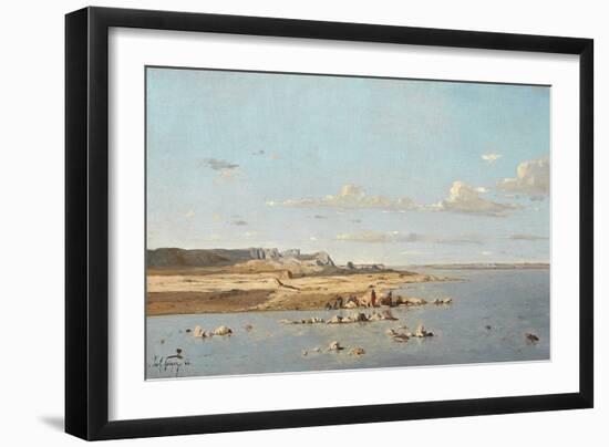 Washerwomen on the Banks of the Durance, 1866-Paul Camille Guigou-Framed Giclee Print