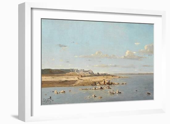 Washerwomen on the Banks of the Durance, 1866-Paul Camille Guigou-Framed Giclee Print