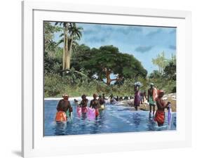 Washerwomen on the River Chagres. Matach’N. Panama Canal-null-Framed Giclee Print