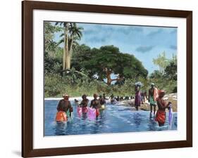 Washerwomen on the River Chagres. Matach’N. Panama Canal-null-Framed Giclee Print