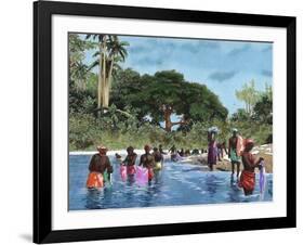 Washerwomen on the River Chagres. Matach’N. Panama Canal-null-Framed Giclee Print