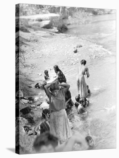 Washing at the River Near Tehuantepec, Mexico, 1929-Tina Modotti-Stretched Canvas