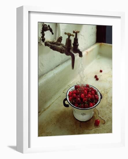 Washing cherries, 1988-Norman Hollands-Framed Giclee Print