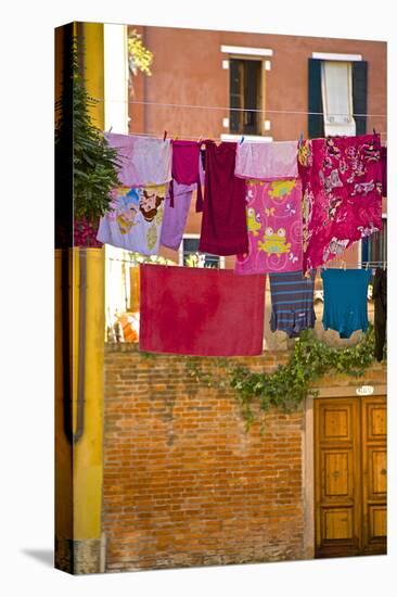 Washing Day, Laundry Drying, Castello, Venice, UNESCO World Heritage Site, Veneto, Italy, Europe-Guy Thouvenin-Stretched Canvas