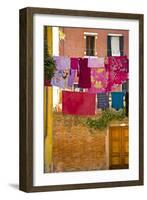 Washing Day, Laundry Drying, Castello, Venice, UNESCO World Heritage Site, Veneto, Italy, Europe-Guy Thouvenin-Framed Photographic Print