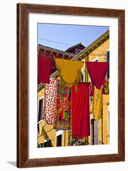 Washing Day, Laundry Drying, Castello, Venice, UNESCO World Heritage Site, Veneto, Italy, Europe-Guy Thouvenin-Framed Photographic Print