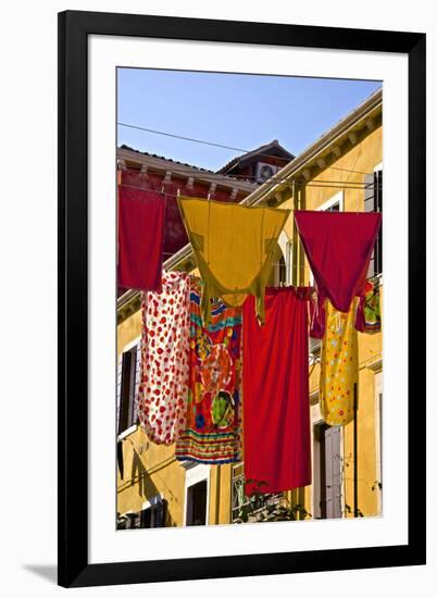 Washing Day, Laundry Drying, Castello, Venice, UNESCO World Heritage Site, Veneto, Italy, Europe-Guy Thouvenin-Framed Photographic Print