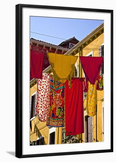 Washing Day, Laundry Drying, Castello, Venice, UNESCO World Heritage Site, Veneto, Italy, Europe-Guy Thouvenin-Framed Photographic Print