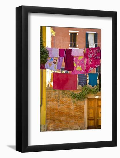 Washing Day, Laundry Drying, Castello, Venice, UNESCO World Heritage Site, Veneto, Italy, Europe-Guy Thouvenin-Framed Photographic Print