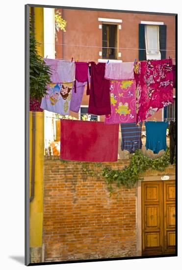 Washing Day, Laundry Drying, Castello, Venice, UNESCO World Heritage Site, Veneto, Italy, Europe-Guy Thouvenin-Mounted Photographic Print