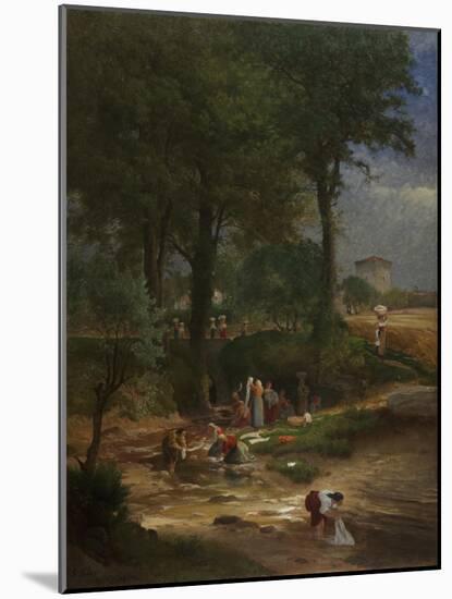 Washing Day Near Perugia, 1873-George Snr. Inness-Mounted Premium Giclee Print