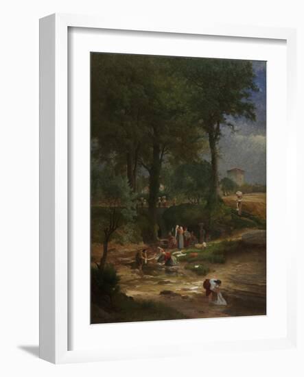 Washing Day Near Perugia, 1873-George Snr. Inness-Framed Giclee Print