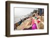 Washing drying on ghats next to the River Ganges, Varanasi, Uttar Pradesh, India, Asia-Matthew Williams-Ellis-Framed Photographic Print