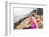 Washing drying on ghats next to the River Ganges, Varanasi, Uttar Pradesh, India, Asia-Matthew Williams-Ellis-Framed Photographic Print