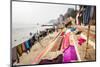 Washing drying on ghats next to the River Ganges, Varanasi, Uttar Pradesh, India, Asia-Matthew Williams-Ellis-Mounted Photographic Print