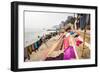 Washing drying on ghats next to the River Ganges, Varanasi, Uttar Pradesh, India, Asia-Matthew Williams-Ellis-Framed Photographic Print