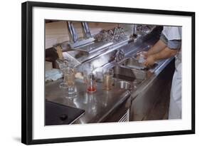 Washing Glasses at Diner-William P. Gottlieb-Framed Photographic Print