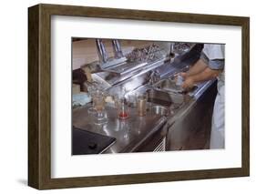 Washing Glasses at Diner-William P. Gottlieb-Framed Photographic Print