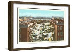 Washing Hanging in New York Tenement-null-Framed Art Print