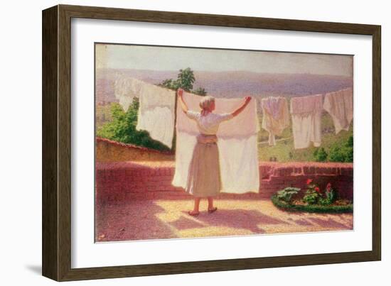 Washing in the Sun-Angelo Morbelli-Framed Giclee Print