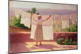 Washing in the Sun-Angelo Morbelli-Mounted Giclee Print