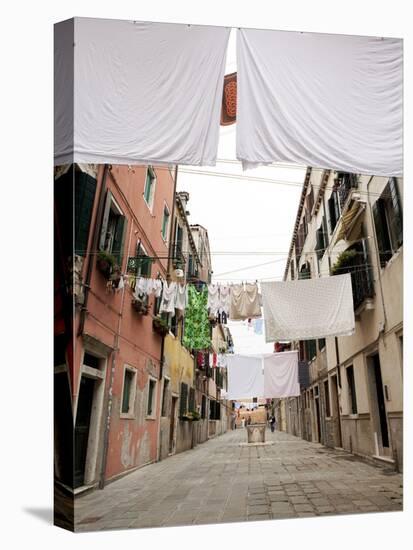 Washing Line Geometry in the Streets of Castello, Venice, Veneto, Italy, Europe-Oliviero Olivieri-Stretched Canvas