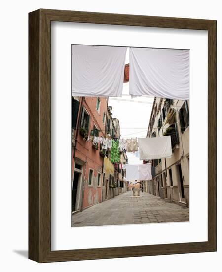 Washing Line Geometry in the Streets of Castello, Venice, Veneto, Italy, Europe-Oliviero Olivieri-Framed Photographic Print