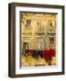 Washing Line of Colourful Laundry in Old Town Buzet, Hilltop Village, Buzet, Istria, Croatia-Ken Gillham-Framed Photographic Print