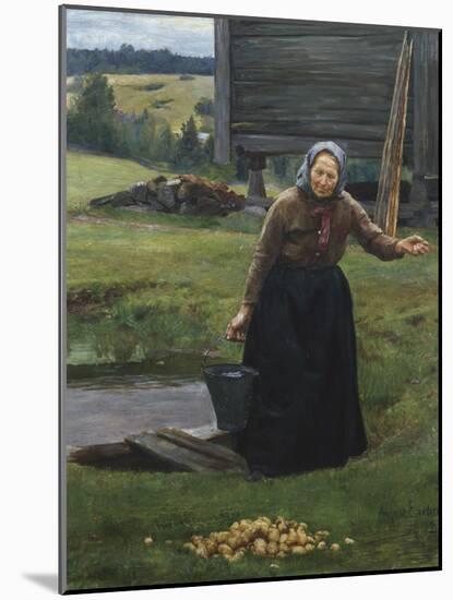 Washing potatoes, 1892-Johan Christian Dahl-Mounted Giclee Print