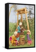 Washing Rice at the Well-null-Framed Stretched Canvas