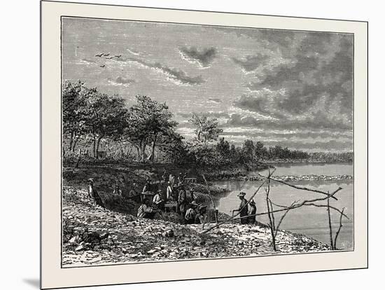 Washing Sand for Diamonds on the Banks of the Vaal River. the Vaal Is One of the Most Important Riv-null-Mounted Giclee Print