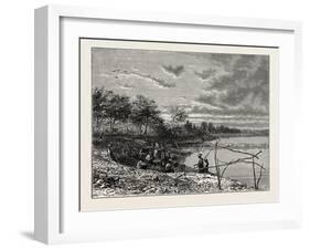 Washing Sand for Diamonds on the Banks of the Vaal River. the Vaal Is One of the Most Important Riv-null-Framed Giclee Print