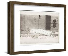 Washing the Street (Etching)-David Alan Redpath Michie-Framed Giclee Print