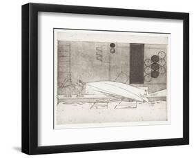 Washing the Street (Etching)-David Alan Redpath Michie-Framed Giclee Print