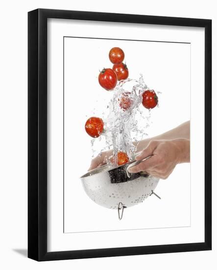 Washing Tiger Tomatoes in a Colander-Kröger & Gross-Framed Premium Photographic Print